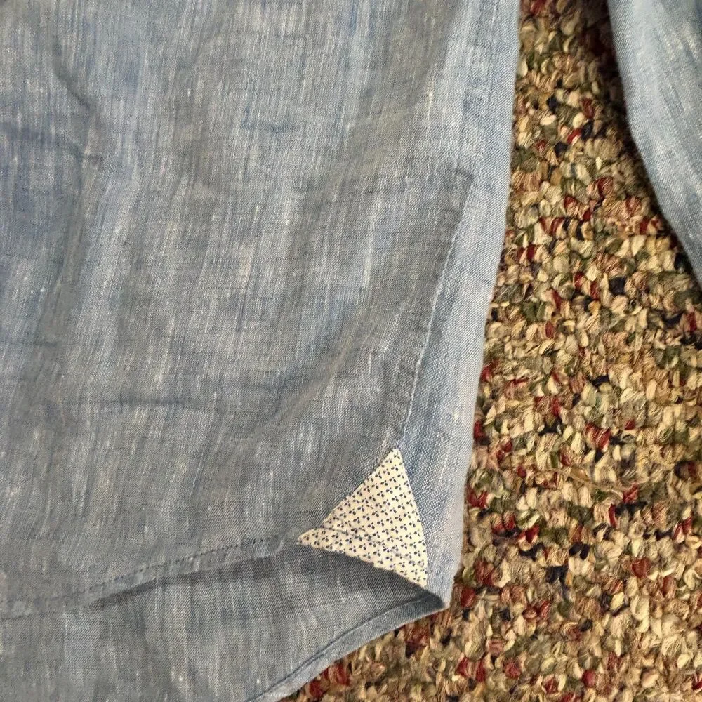 Banana Republic Men's Blue 100% Linen LS Button Front Shirt Size M